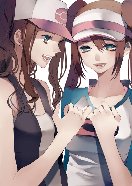 rosa and hilda (pokemon and 2 more) drawn by tsukioka_tsukiho