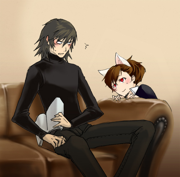 shiomi kotone and aragaki shinjirou (persona and 2 more) drawn by yamada_maya_(yamada83)