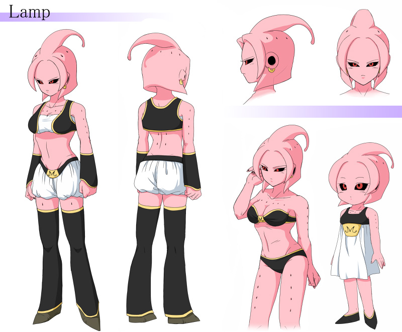 female majin and majin lamp (original and 2 more) drawn by epe-tohri