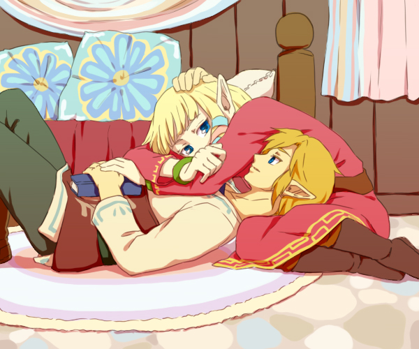 link and princess zelda (the legend of zelda and 1 more) drawn by saiba_(henrietta)