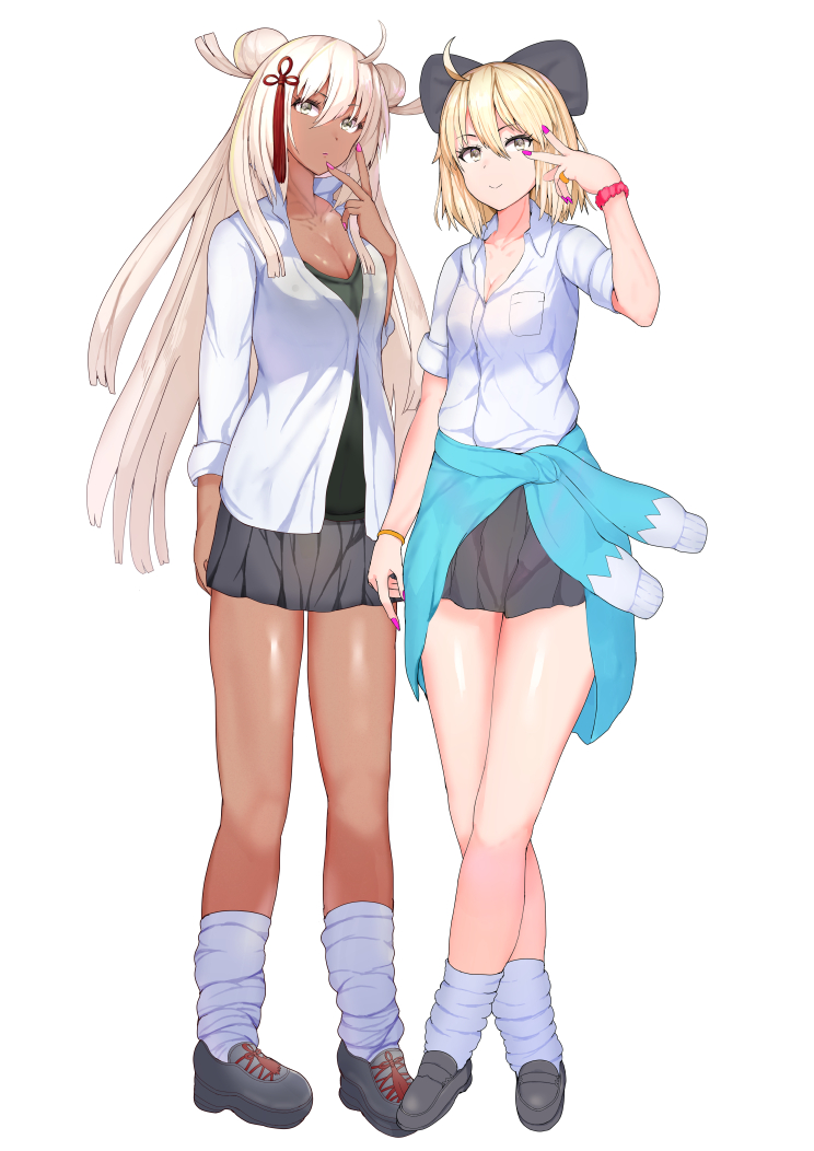 okita souji and okita souji alter (fate and 2 more) drawn by sikijou77o