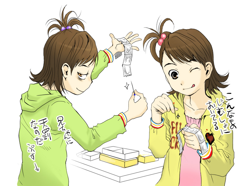 futami mami and futami ami (idolmaster and 1 more) drawn by tamaoki_benkyou