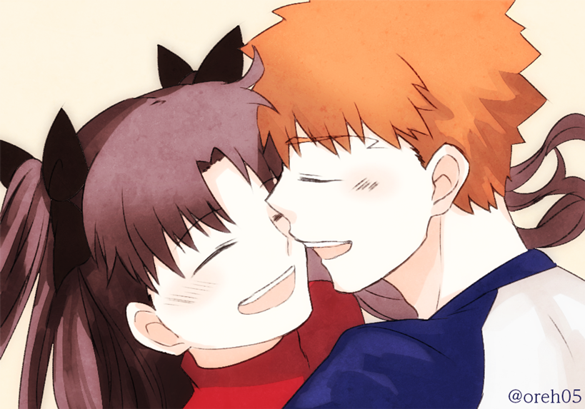 tohsaka rin and emiya shirou (fate and 2 more) drawn by oreh-stl