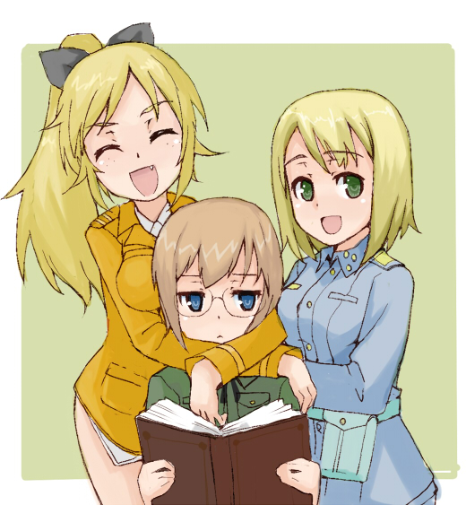 ursula hartmann, elma leivonen, and katharine o'hare (world witches series and 1 more) drawn by 841_(chinchilla)