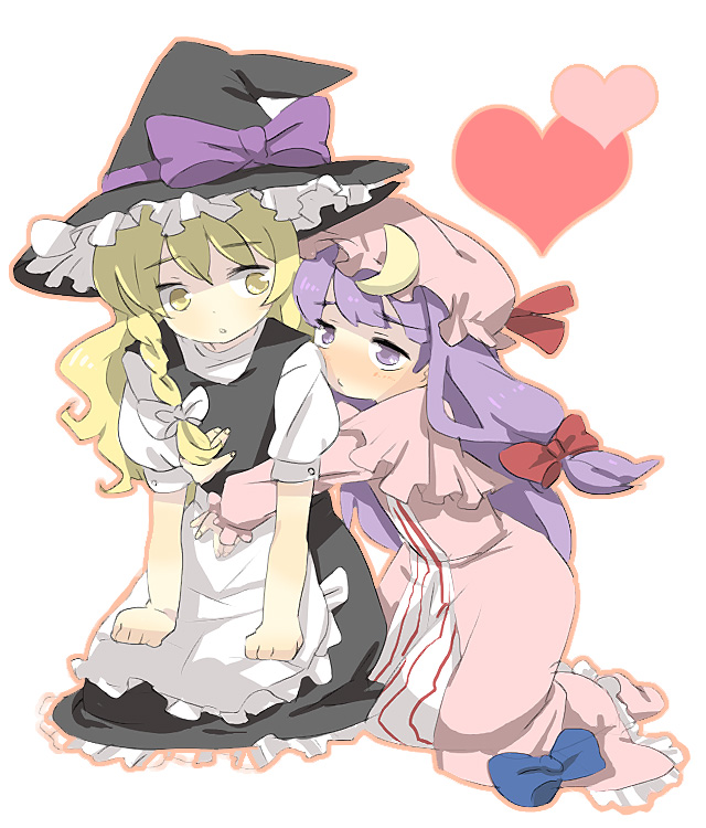 kirisame marisa and patchouli knowledge (touhou) drawn by dadami