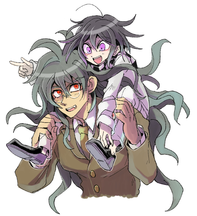oma kokichi and gokuhara gonta (danganronpa and 1 more) drawn by kumakoro_(tetsupag)