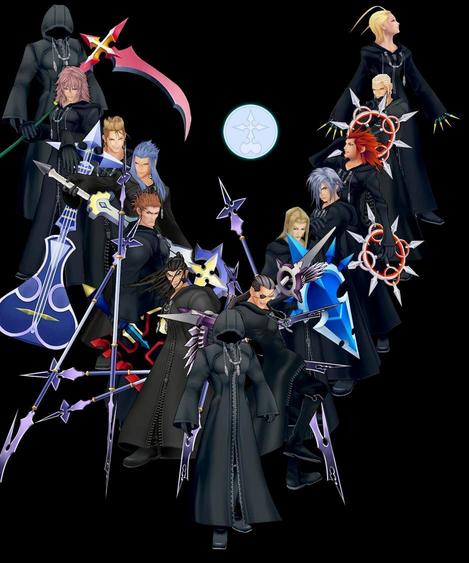 roxas, axel, xemnas, saix, larxene, and 8 more (kingdom hearts)