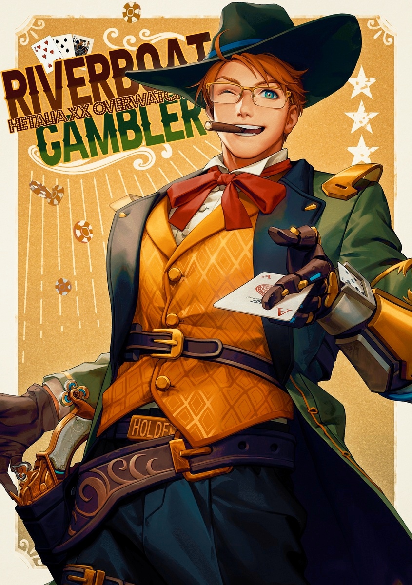 america, cassidy, and gambler cassidy (overwatch and 1 more) drawn by to@st