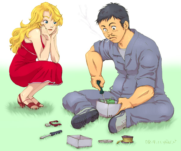 norimaki senbei and yamabuki midori (dr. slump) drawn by taruto_(takako0215)