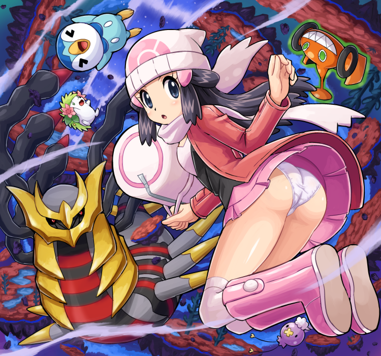 dawn, rotom, piplup, drifloon, shaymin, and 1 more (pokemon and 2 more) drawn by pokemoa