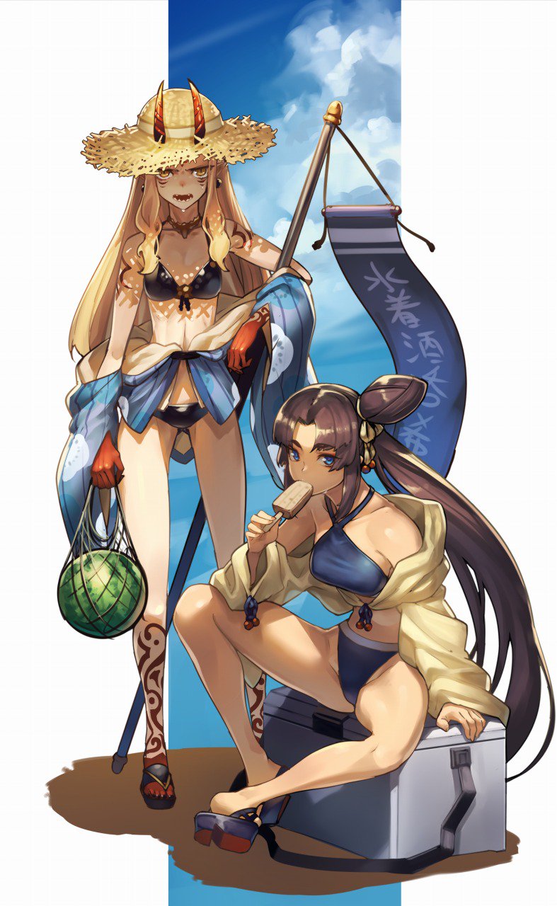 ibaraki douji and ushiwakamaru (fate and 1 more) drawn by tef