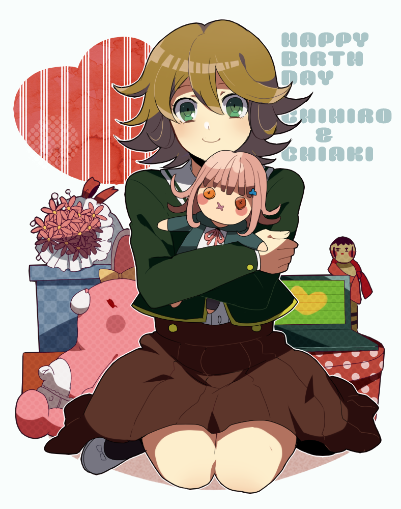 nanami chiaki, monomi, and fujisaki chihiro (danganronpa and 2 more) drawn by sakuraba_hinano