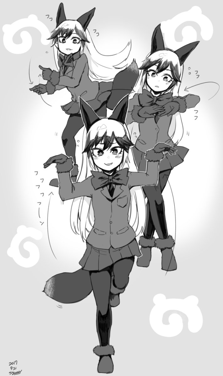 silver fox (kemono friends and 1 more) drawn by sigama