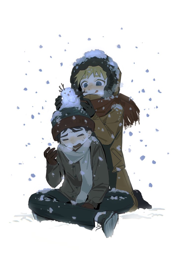 stan marsh and kenny mccormick (south park) drawn by chun_baii