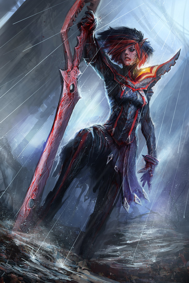 matoi ryuuko and senketsu (kill la kill) drawn by thedurianart
