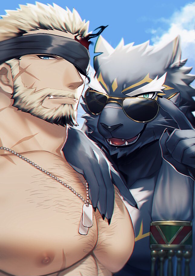 tezcatlipoca and balor (tokyo afterschool summoners) drawn by hozu_(hozumi)