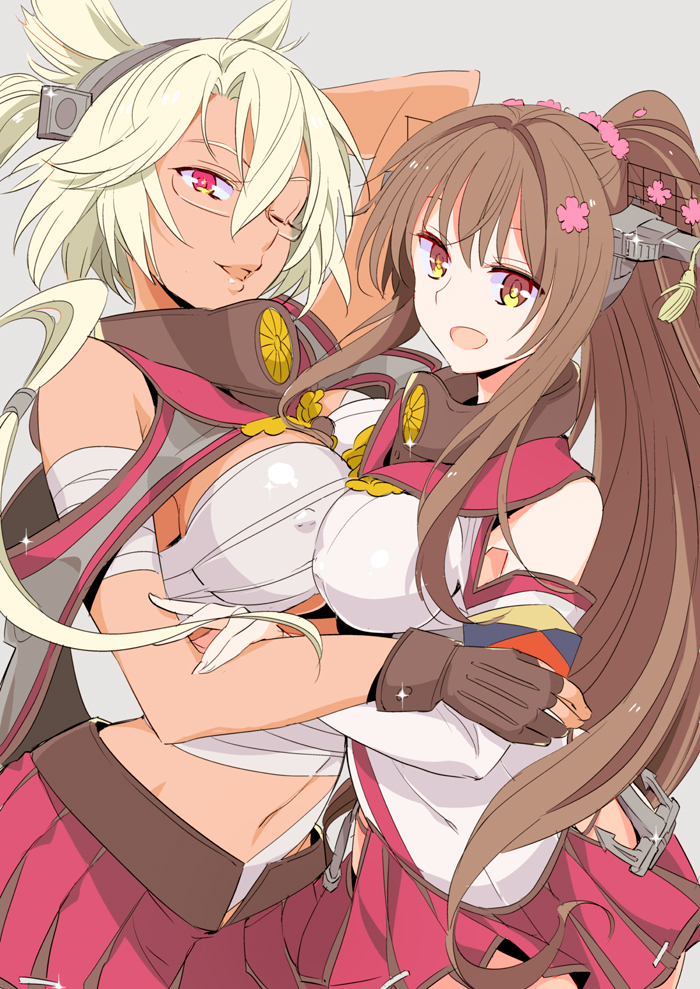 yamato and musashi (kantai collection) drawn by moriyama_(kuromorry)