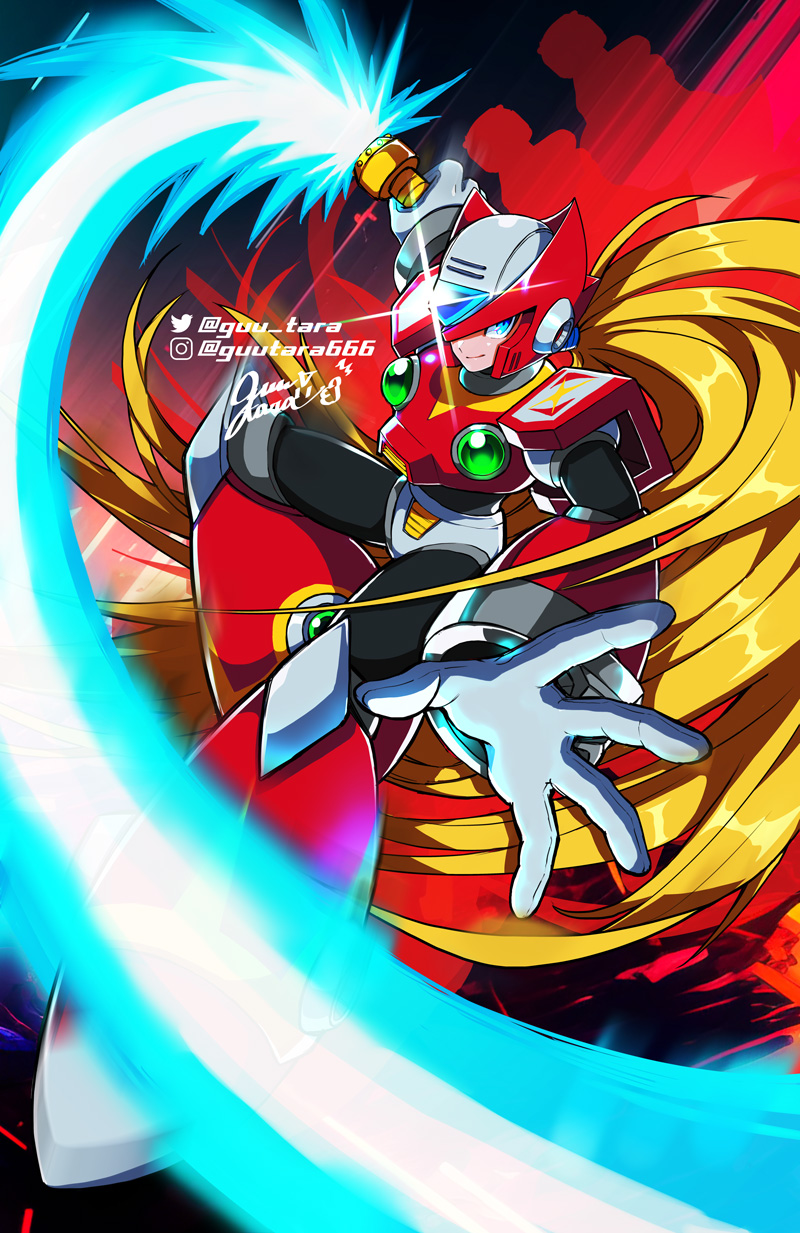 zero (mega man and 1 more) drawn by guutara