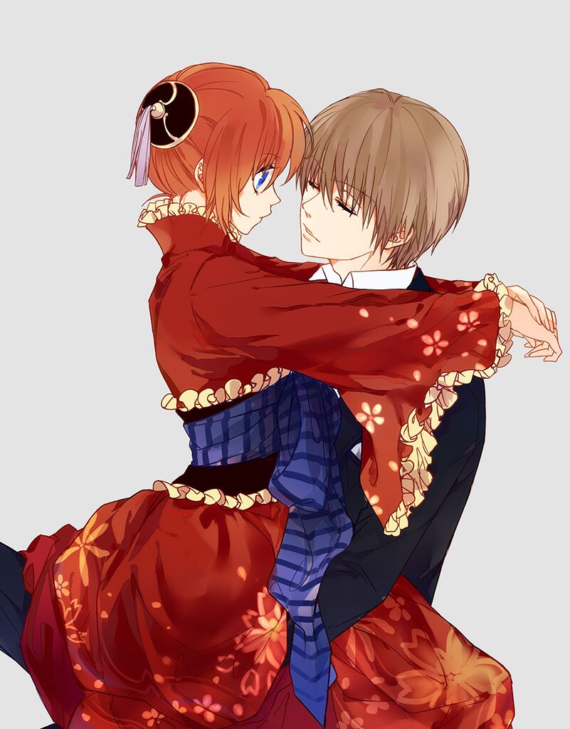 kagura and okita sougo (gintama) drawn by loli_bushi