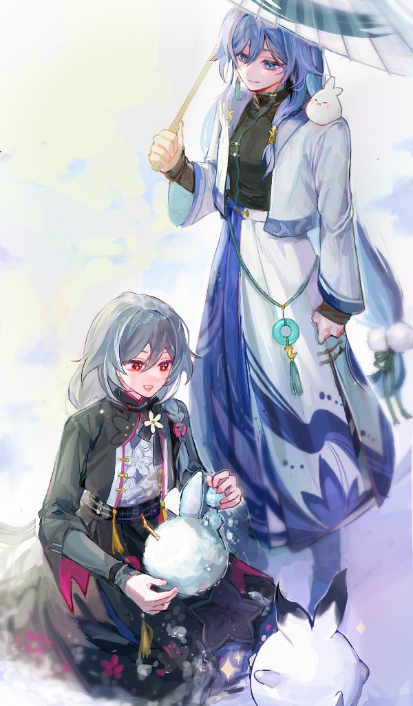 fu hua, herrscher of sentience, and jingwei (honkai and 1 more) drawn by mjmmc_h