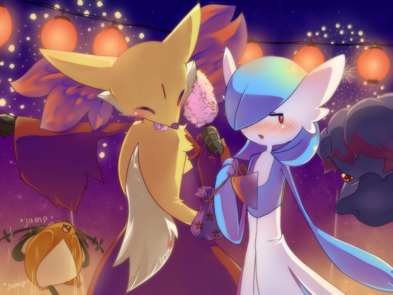 gardevoir, dedenne, misdreavus, and delphox (pokemon) drawn by loyaldis