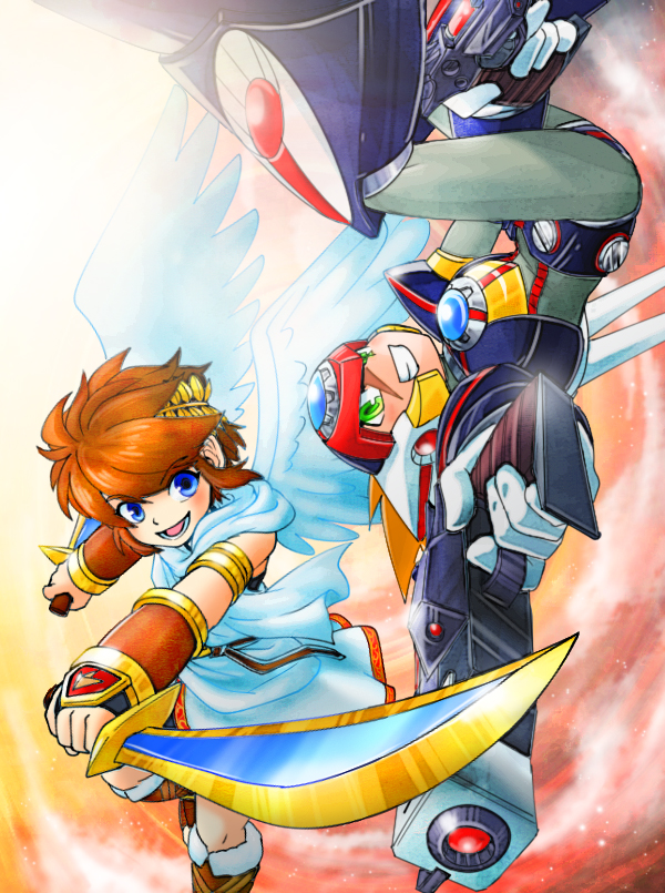 pit, axl, and takayama minami (mega man and 2 more) drawn by sayoyonsayoyo