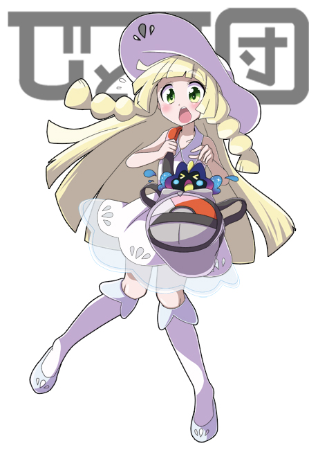 lillie and cosmog (pokemon and 1 more) drawn by soboro_(jitome_dan)