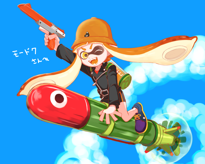 inkling player character and inkling girl (splatoon and 1 more) drawn by nichaku