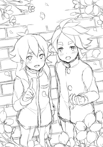 kishibe taiga and yukimura hyouga (inazuma eleven and 1 more) drawn by tokio_neo