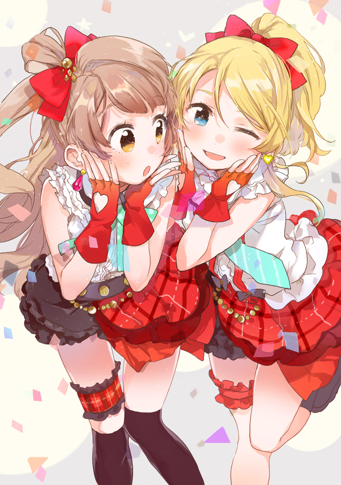ayase eli and minami kotori (love live! and 1 more) drawn by fly_(marguerite)