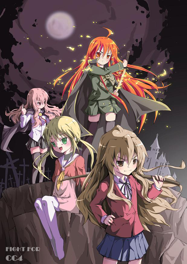 aisaka taiga, shana, louise francoise le blanc de la valliere, alastor, sanzen'in nagi, and 1 more (toradora! and 3 more) drawn by zhao_shuwen