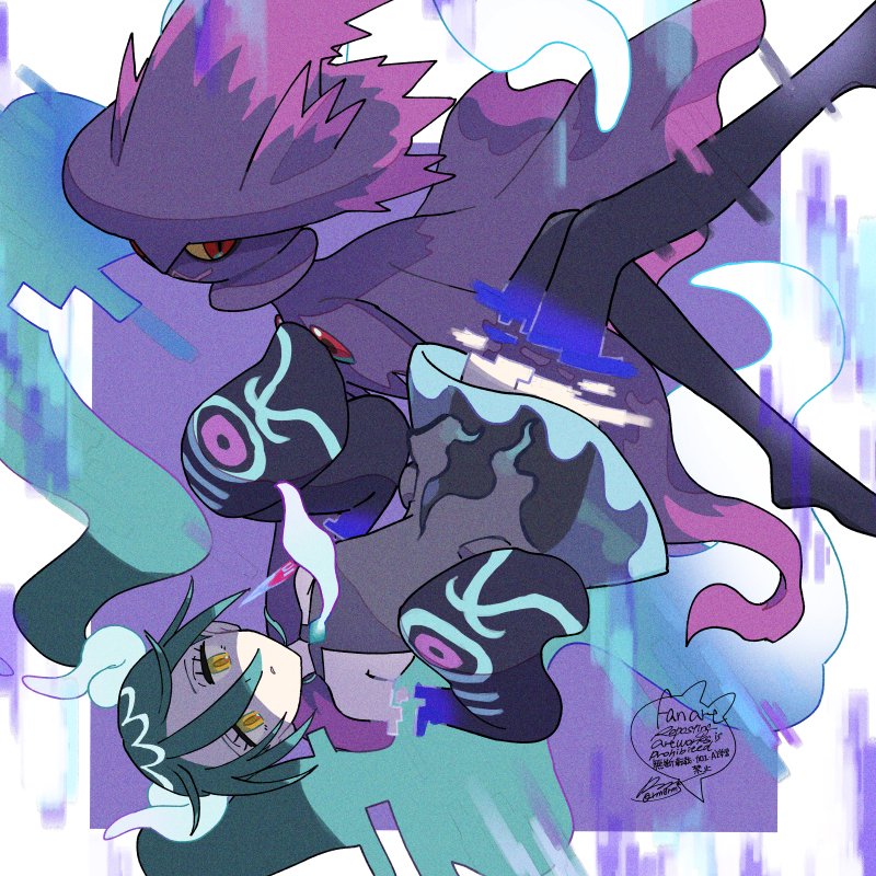 hatsune miku, mismagius, and ghost miku (pokemon and 2 more) drawn by sagemaru-br