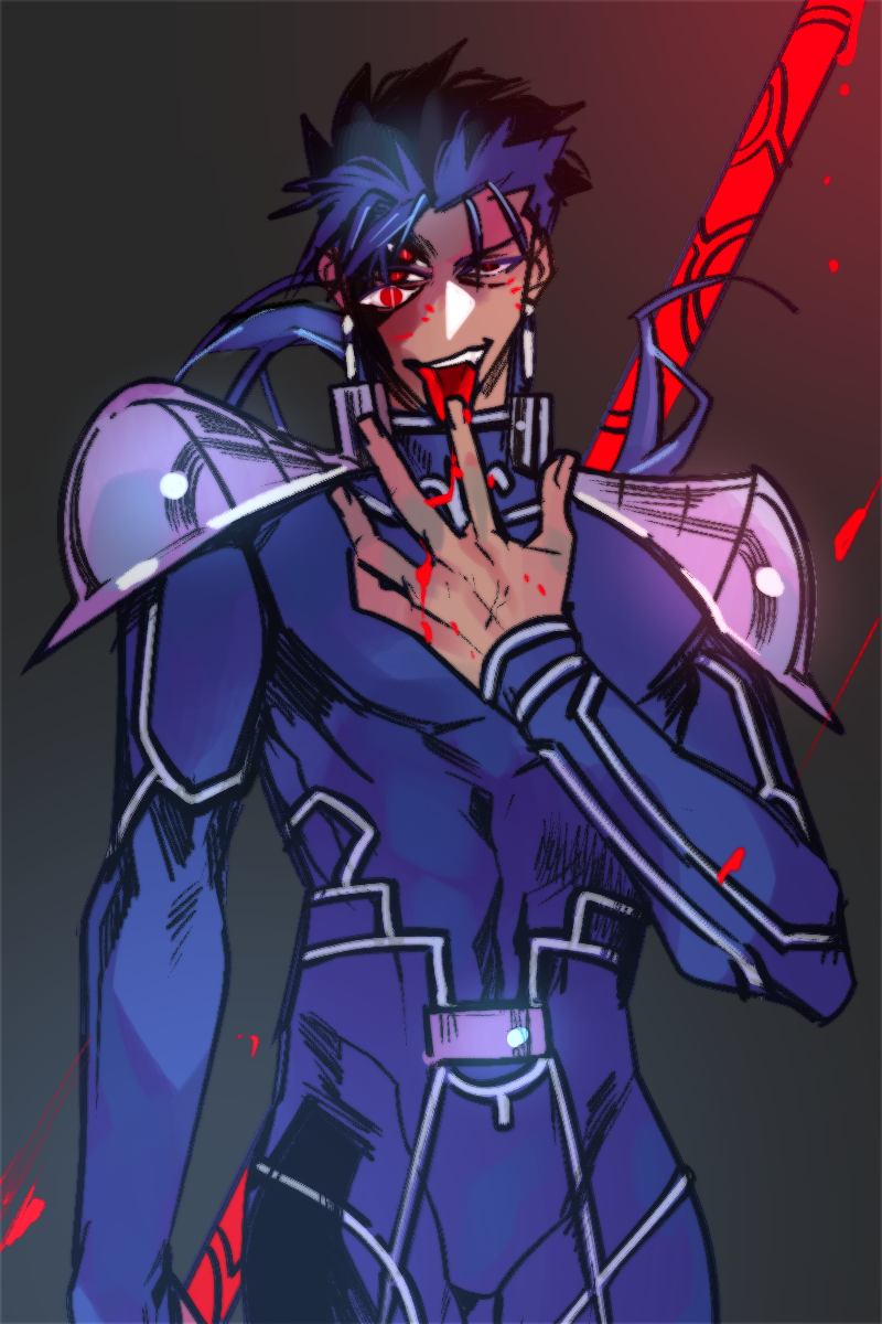 cu chulainn (fate and 1 more) drawn by rui_(o-rui)