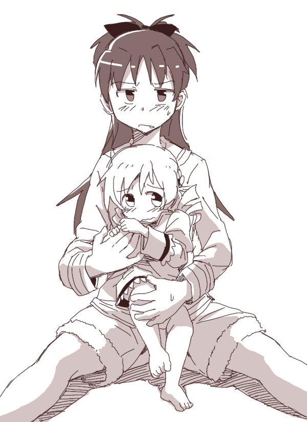 sakura kyoko and tomoe mami (mahou shoujo madoka magica) drawn by hobbang