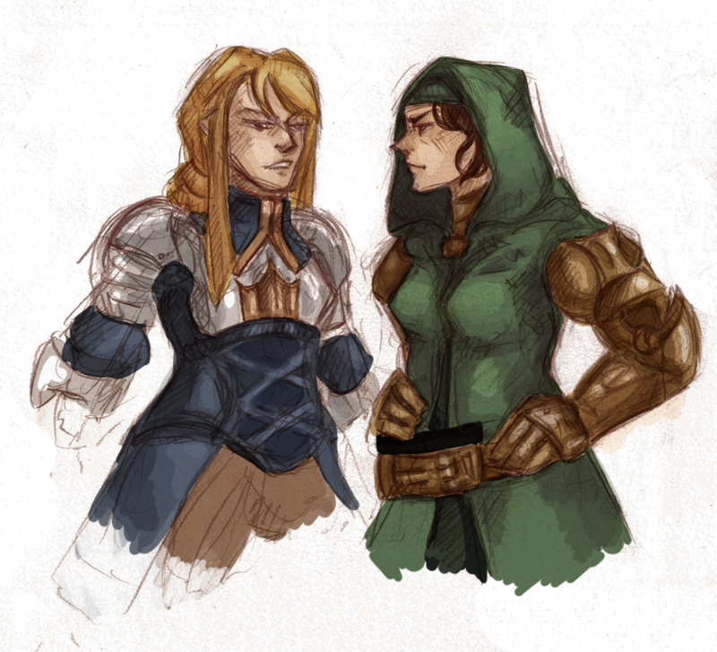 agrias oaks and meliadoul tengille (final fantasy and 1 more) drawn by adalheidis