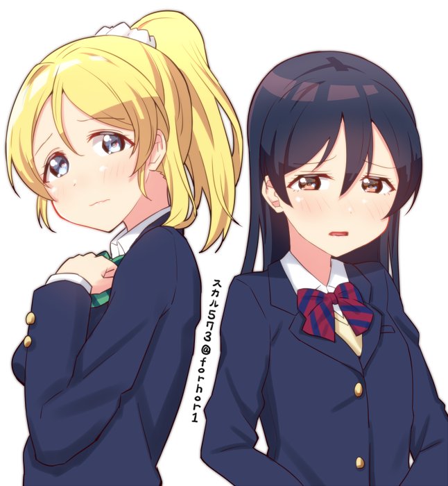sonoda umi and ayase eli (love live! and 1 more) drawn by skull573