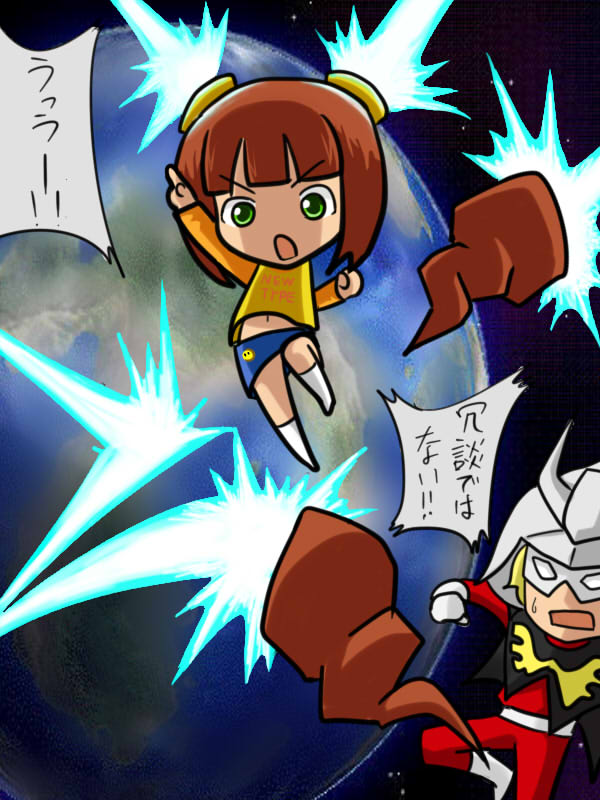 takatsuki yayoi and char aznable (idolmaster and 1 more) drawn by seven_(harida)