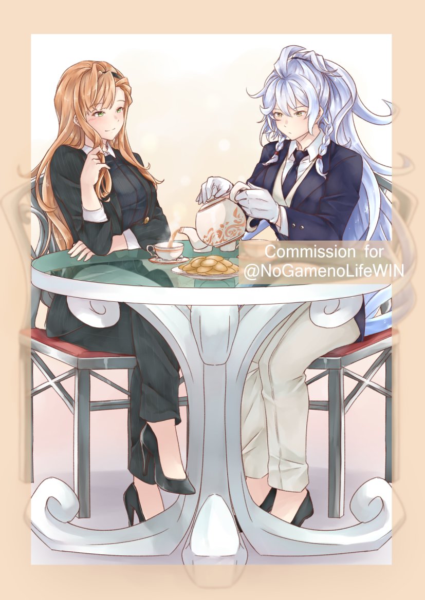 silva and tweyen (granblue fantasy) drawn by limitless_skye
