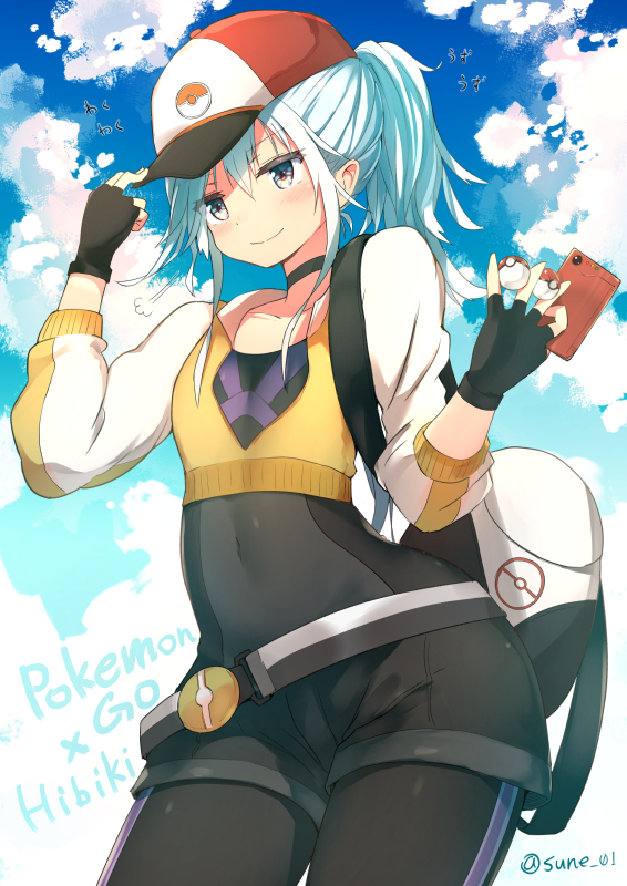 hibiki and female protagonist (kantai collection and 2 more) drawn by sune_(mugendai)