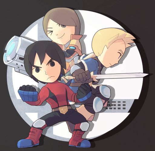 mii, mii gunner, mii brawler, and mii swordfighter (nintendo) drawn by nantarapoy