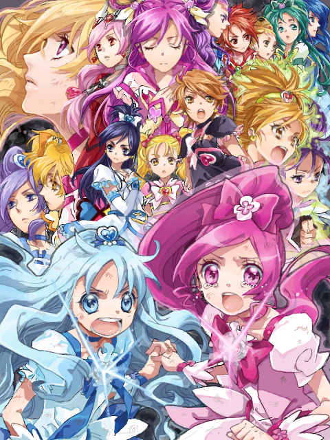 kurumi erika, misumi nagisa, hanasaki tsubomi, yukishiro honoka, higashi setsuna, and 30 more (precure and 8 more) drawn by nakagawa_waka