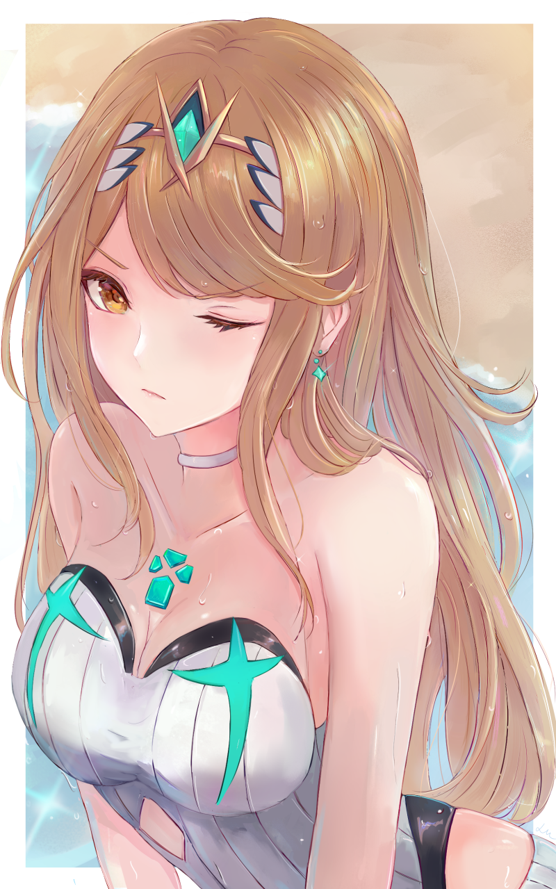 mythra (xenoblade chronicles and 1 more) drawn by leonmandala
