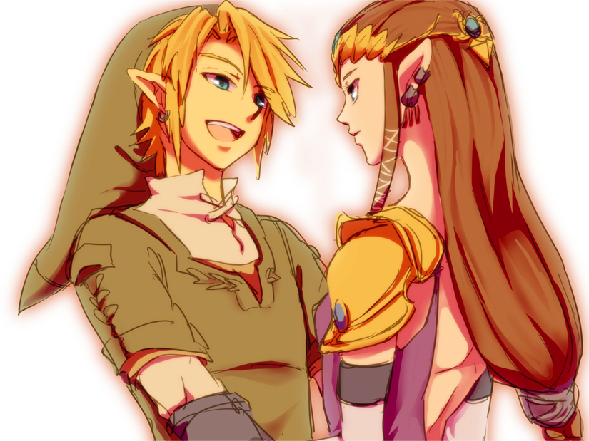 link and princess zelda (the legend of zelda and 1 more) drawn by saiba_(henrietta)