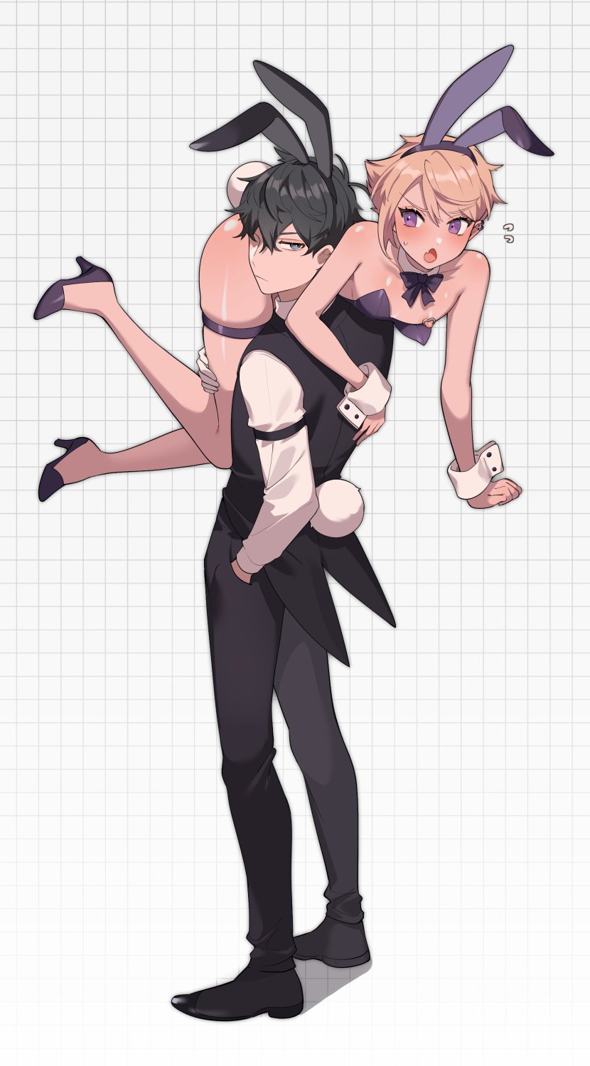 momo and inbe naoyuki (original) drawn by ming_(5unri5e666)