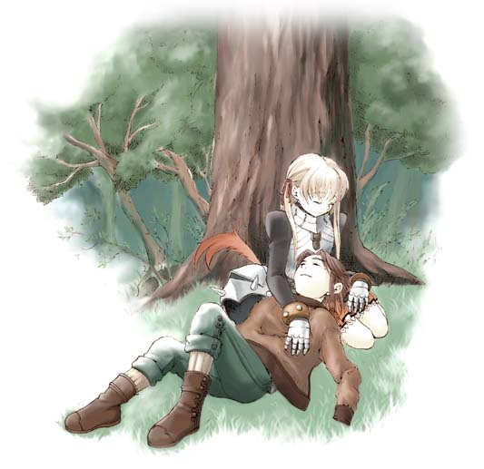 cecile and thomas (gensou suikoden and 1 more) drawn by kazune