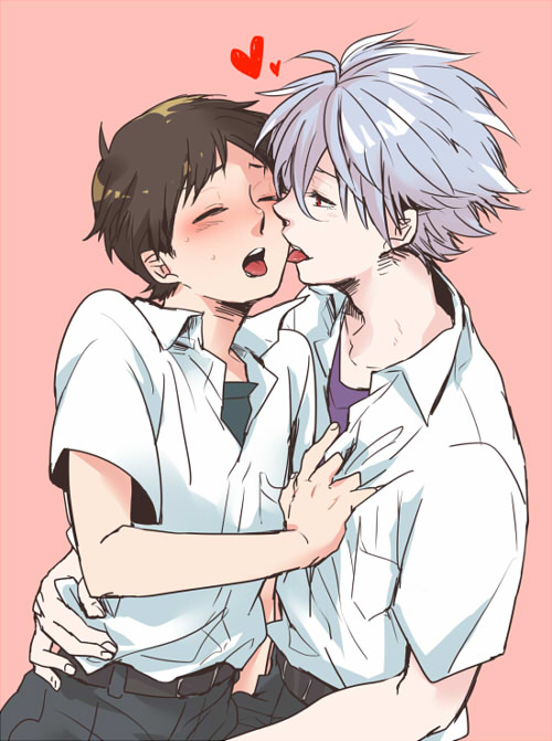 ikari shinji and nagisa kaworu (neon genesis evangelion and 1 more) drawn by komugiko_(642076)
