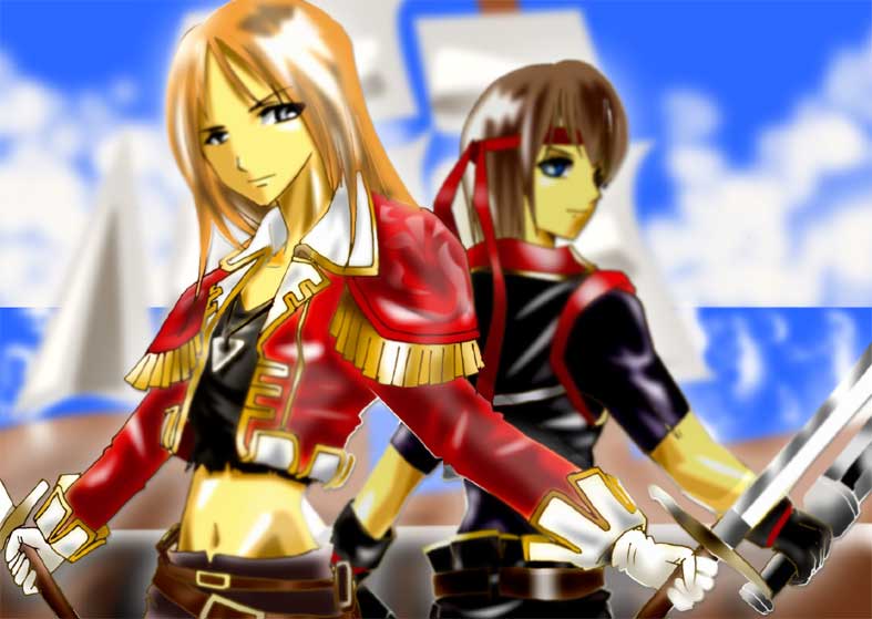 lazlo and kika (gensou suikoden and 1 more) drawn by kuroneko_koubou