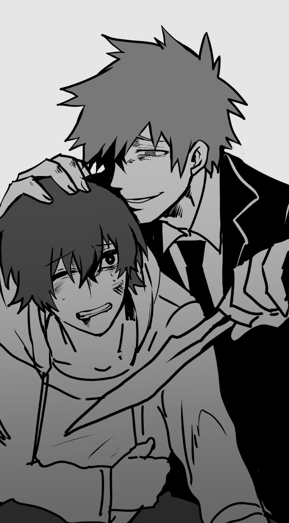 sung jin-woo and kang tae-shik (solo leveling) drawn by hiyomon
