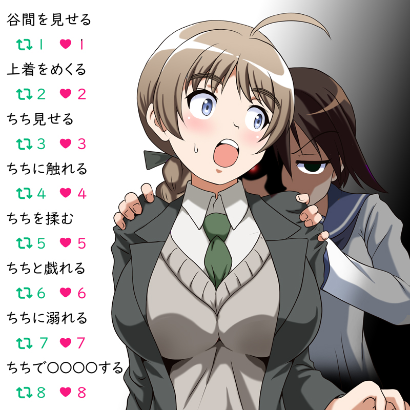 miyafuji yoshika and lynette bishop (world witches series and 1 more) drawn by hiro_yoshinaka