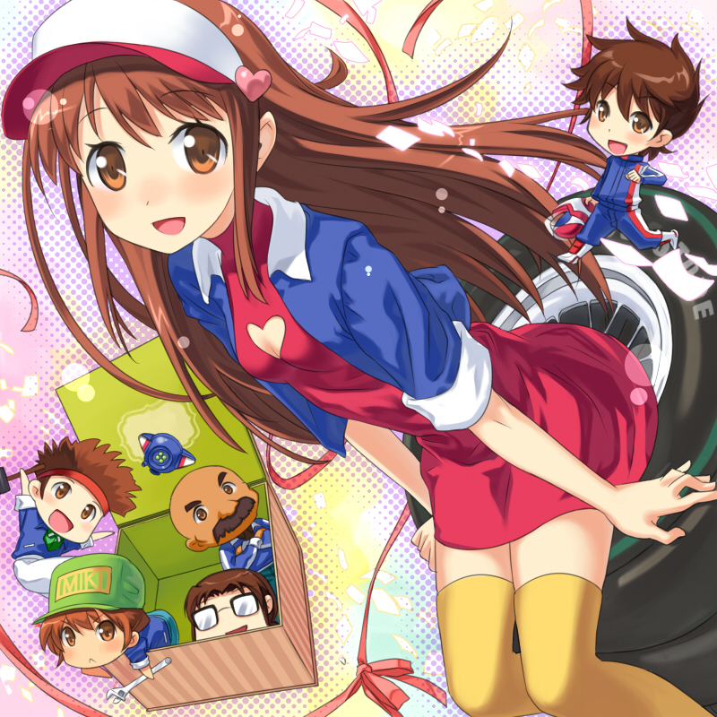 sugou asuka, kazami hayato, jounouchi miki, sumi ryouhei, kurumada tetsuichirou, and 1 more (future gpx cyber formula) drawn by buntan